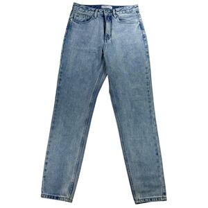 Assembly Label Light Wash Jeans Size 8 High Rise Straight Leg 100% Cotton Denim